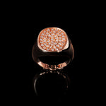 Signet Ring with Diamonds in 18K rose gold