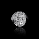 Signet Ring with Diamonds in 18K white gold, view 2