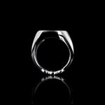 Signet Ring with Diamonds in 18K white gold, view 3