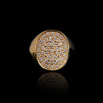 Signet Ring with Diamonds in 18K yellow gold