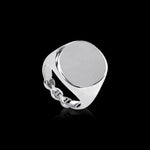 Signet Ring in 18K white gold, view 3