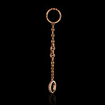 Bonded 3mm Open-Links with Five Link Pave ring in 18K rose gold, view 2