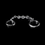 Bonded 3mm Open-Links with Five Link Pave ring in 18K white gold