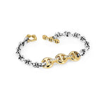 ID Bracelet Sterling Silver with 18K Gold in 18K yellow gold