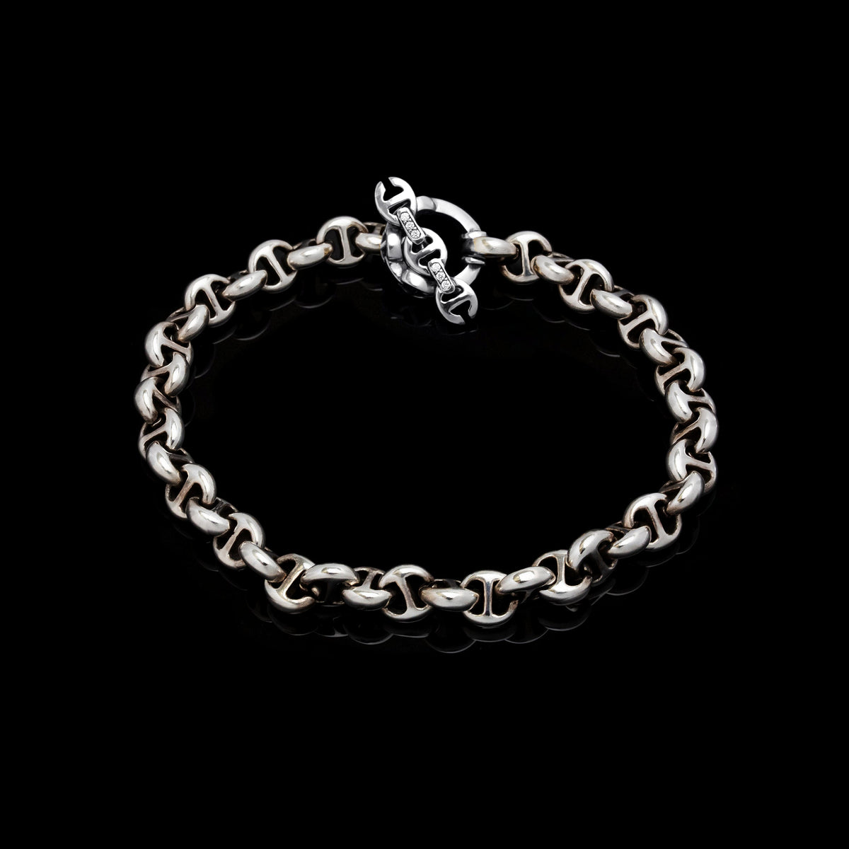 5mm Open-Link™ Bracelet - Sterling Silver in 18K white gold