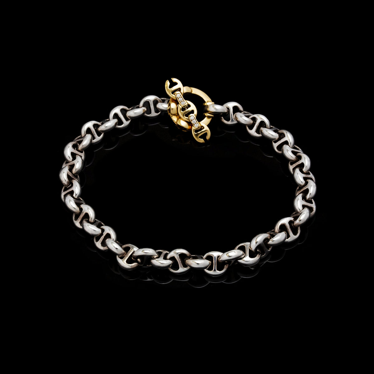 5mm Open-Link™ Bracelet - Sterling Silver in 18K yellow gold by HOORSENBUHS®