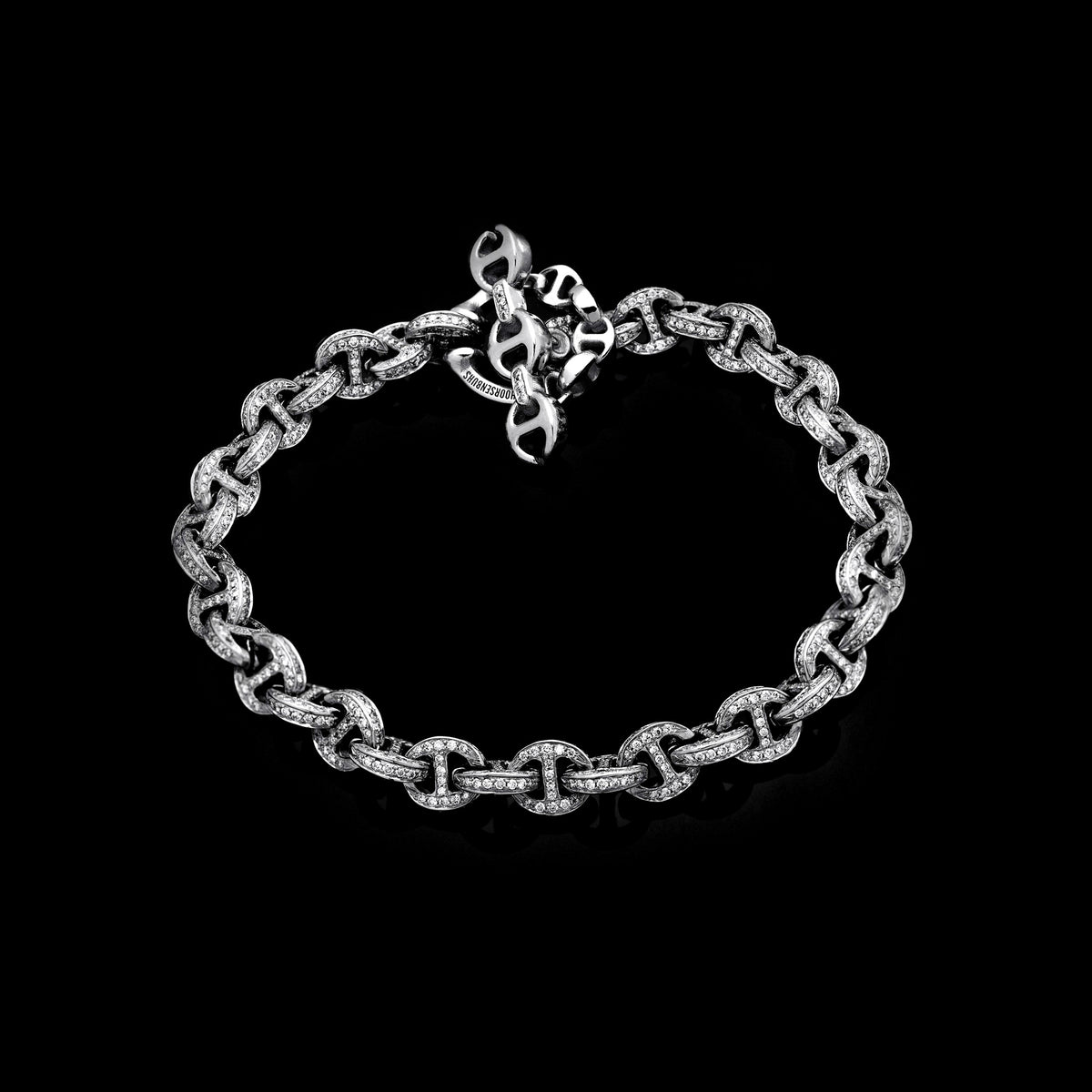 5mm Open-Link™ Bracelet Antiquated in 18K white gold