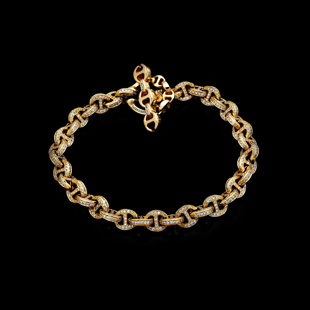 5mm Open-Link™ Bracelet Antiquated in 18K yellow gold by HOORSENBUHS®