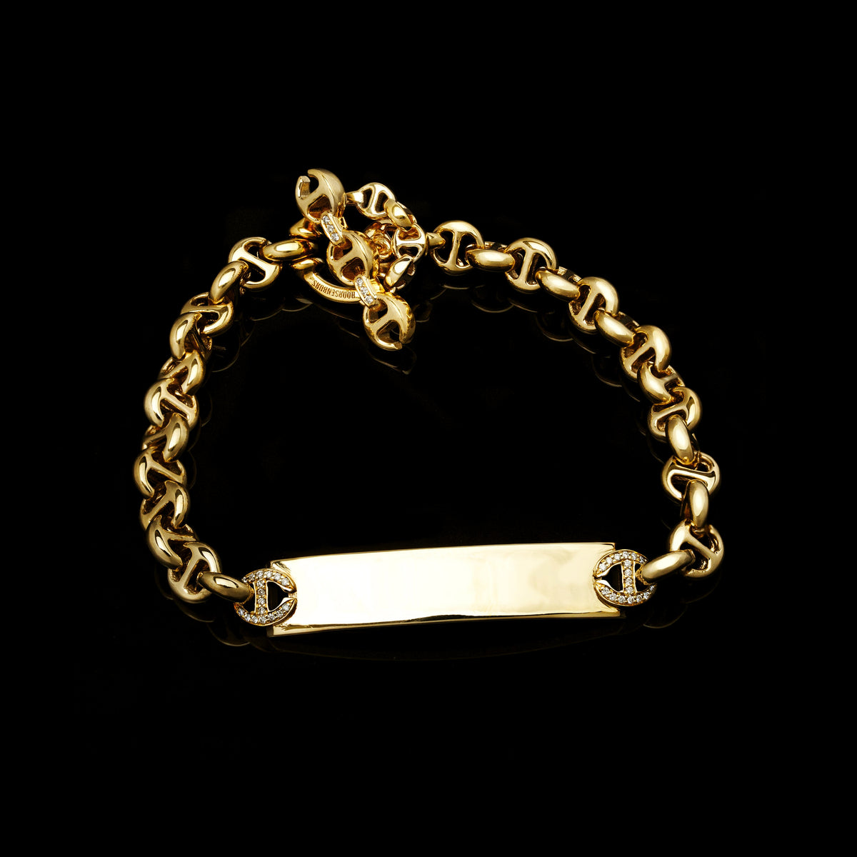 5mm Open-Link™ Monogram Bracelet in 18K yellow gold by HOORSENBUHS®
