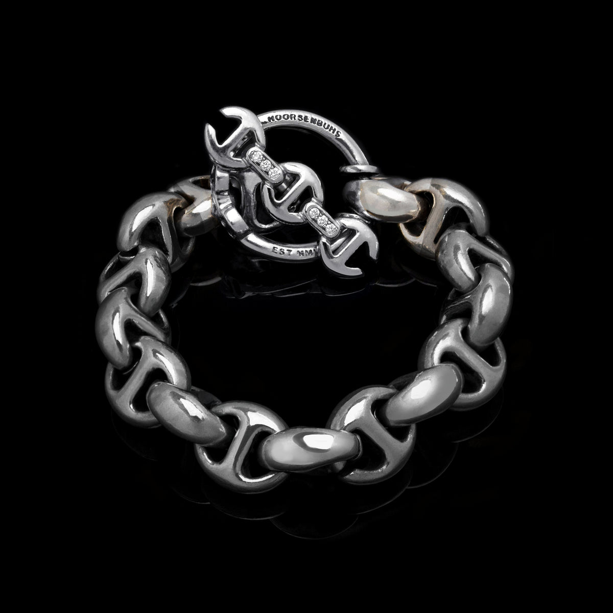 15mm Open-Link™ Bracelet - Sterling Silver in 18K white gold