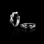 Huggie earrings in 18K white gold, pair