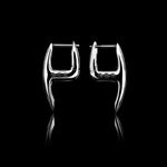 Mini Axe with Diamonds earrings in 18K white gold, pair