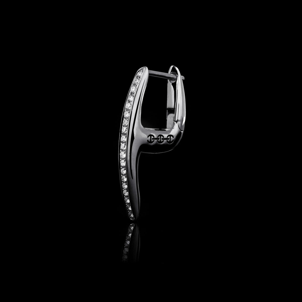 Mini Axe with Diamonds earrings in 18K white gold