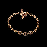 3mm Five Link Pave Bracelet in 18K rose gold