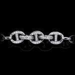 3mm Five Link Pave Bracelet in 18K white gold, view 2