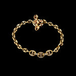 3mm Five Link Pave Bracelet in 18K yellow gold by HOORSENBUHS®