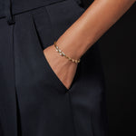 3mm Five Link Pave Bracelet in 18K rose gold, detail, view 2