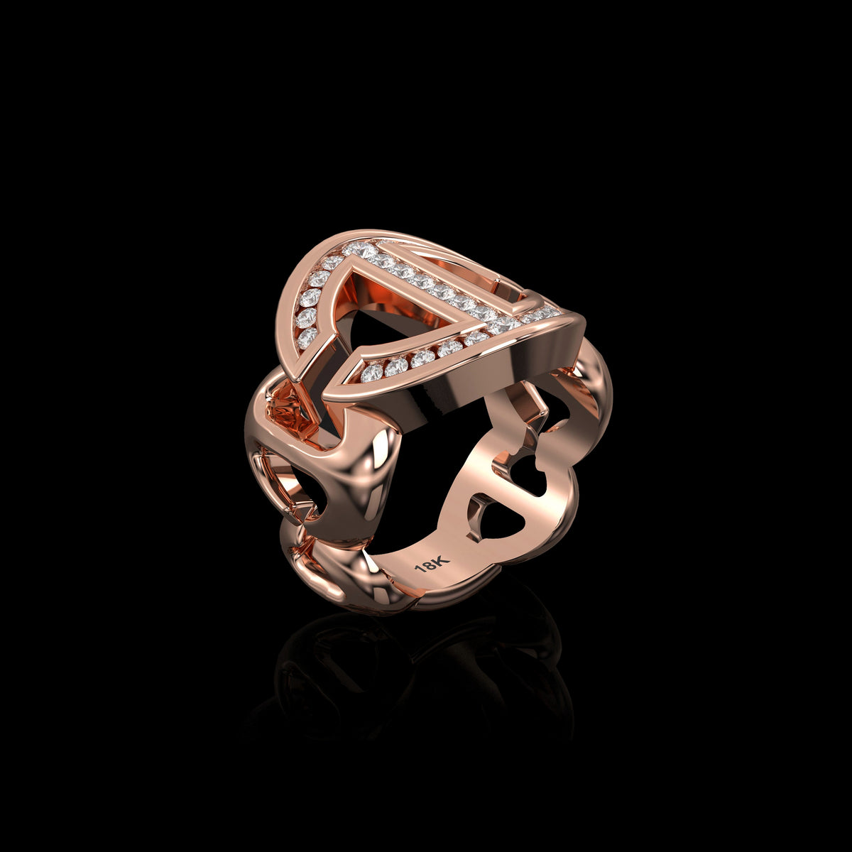 Verloop with Diamonds ring in 18K rose gold