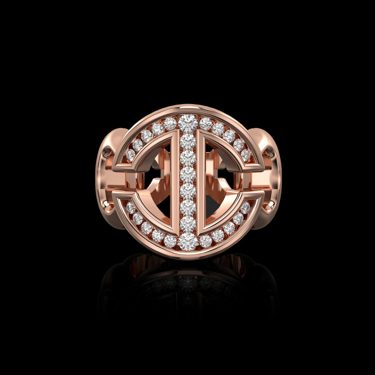 Verloop with Diamonds ring in 18K rose gold, view 2