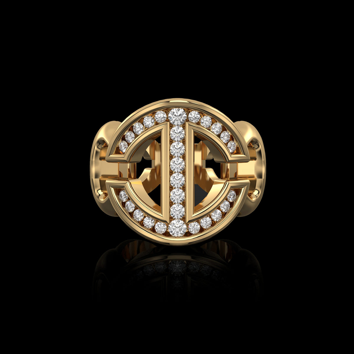 Verloop with Diamonds ring in 18K yellow gold