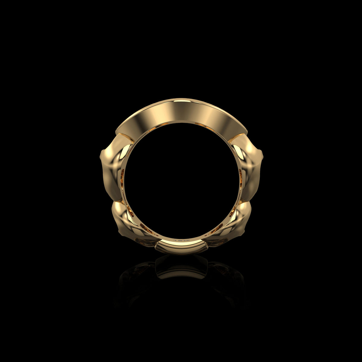 Verloop with Diamonds ring in 18K yellow gold, view 2