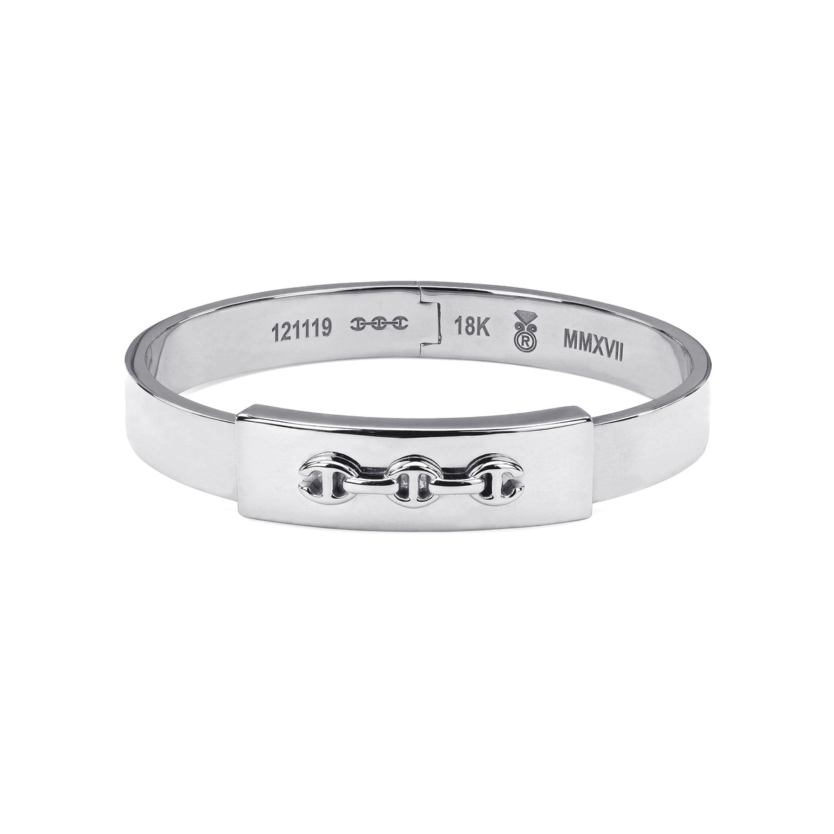 Slot Cuff in 18K white gold