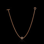 14mm Single Station Necklace with Diamonds - 16" in 18K rose gold, back view