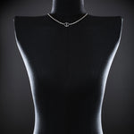 14mm Single Station Necklace with Diamonds - 16" in 18K white gold