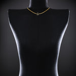 14mm Single Station Necklace with Diamonds - 16" in 18K yellow gold
