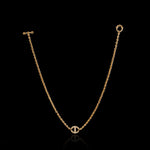 14mm Single Station Necklace with Diamonds - 16" in 18K yellow gold by HOORSENBUHS®, back view