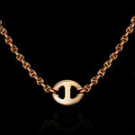 14mm Single Station Necklace 16" in 18K rose gold, view 2