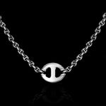 14mm Single Station Necklace 16" in 18K white gold, view 2
