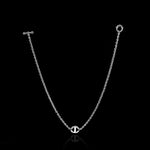 14mm Single Station Necklace 16" in 18K white gold, back view