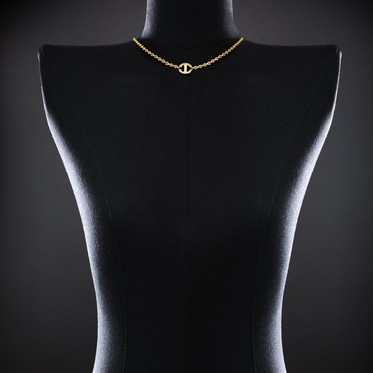 14mm Single Station Necklace 16" in 18K yellow gold