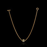 14mm Single Station Necklace 16" in 18K yellow gold by HOORSENBUHS®, back view
