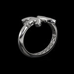 Revere Cuff with Diamond Ridges in sterling silver
