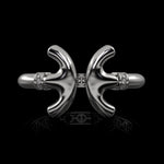 Revere Cuff with Diamond Ridges in sterling silver by HOORSENBUHS®