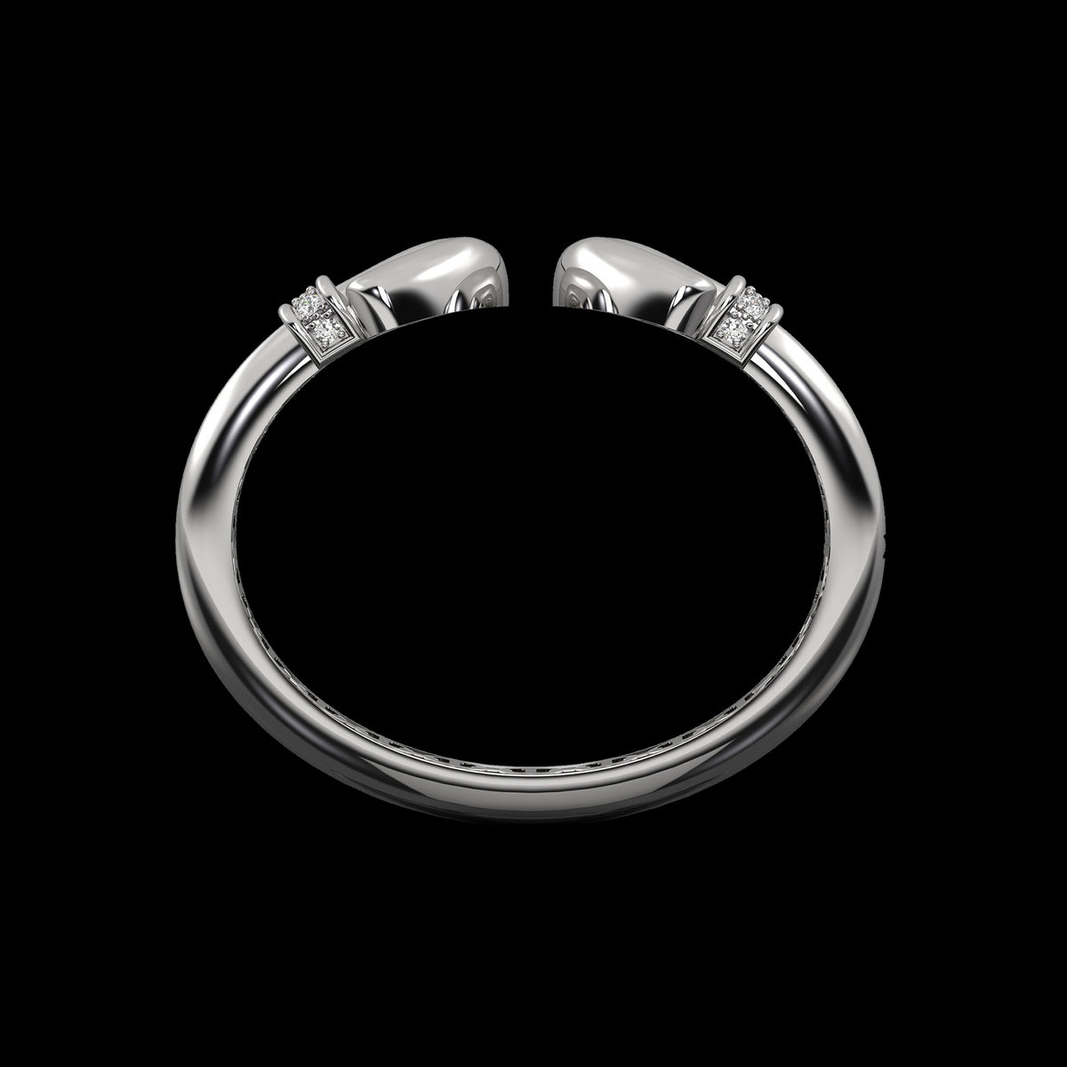 Revere Cuff with Diamond Ridges in 18K white gold, view 3