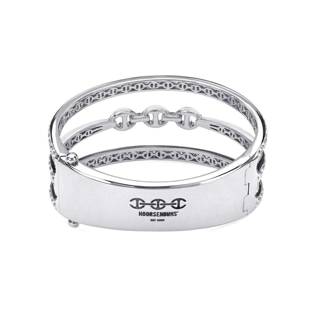 Asset Cuff with Diamonds in 18K white gold, view 2