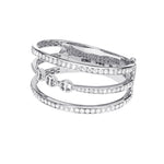 Asset Cuff with Diamonds in 18K white gold