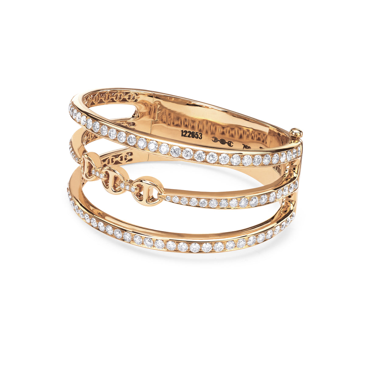 Asset Cuff with Diamonds in 18K yellow gold by HOORSENBUHS®