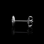 Small Link Studs with Diamonds earrings in 18K white gold, view 4