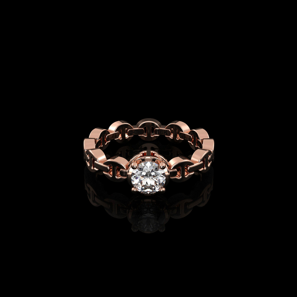 Micro II Single Solitaire with .5 Carat Diamond ring in 18K rose gold