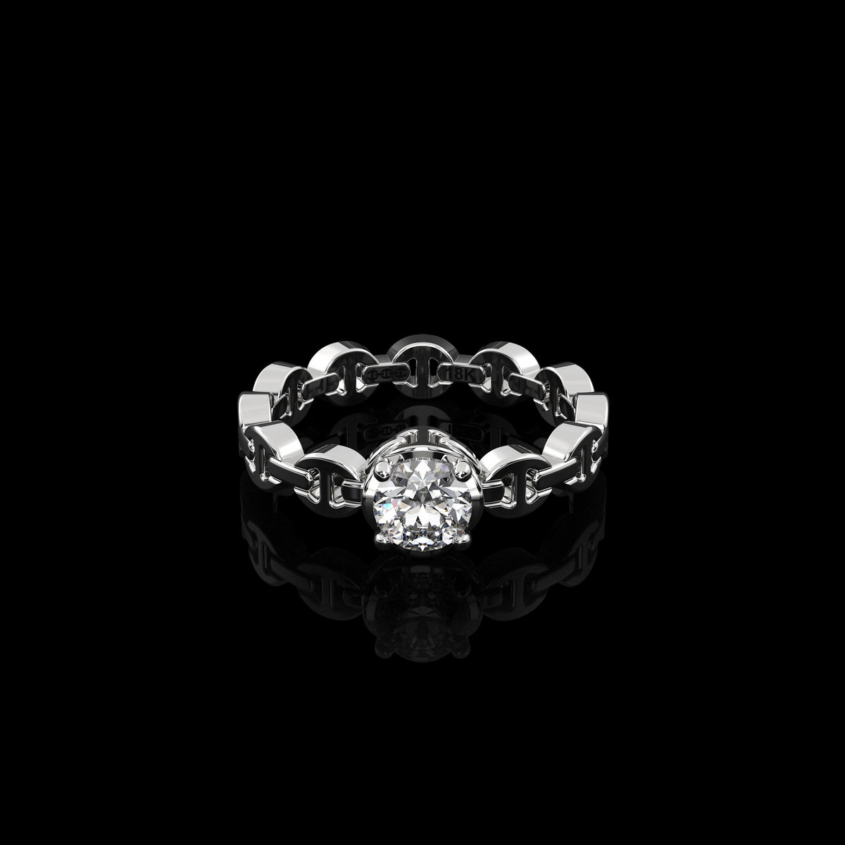 Micro II Single Solitaire with .5 Carat Diamond ring in 18K white gold