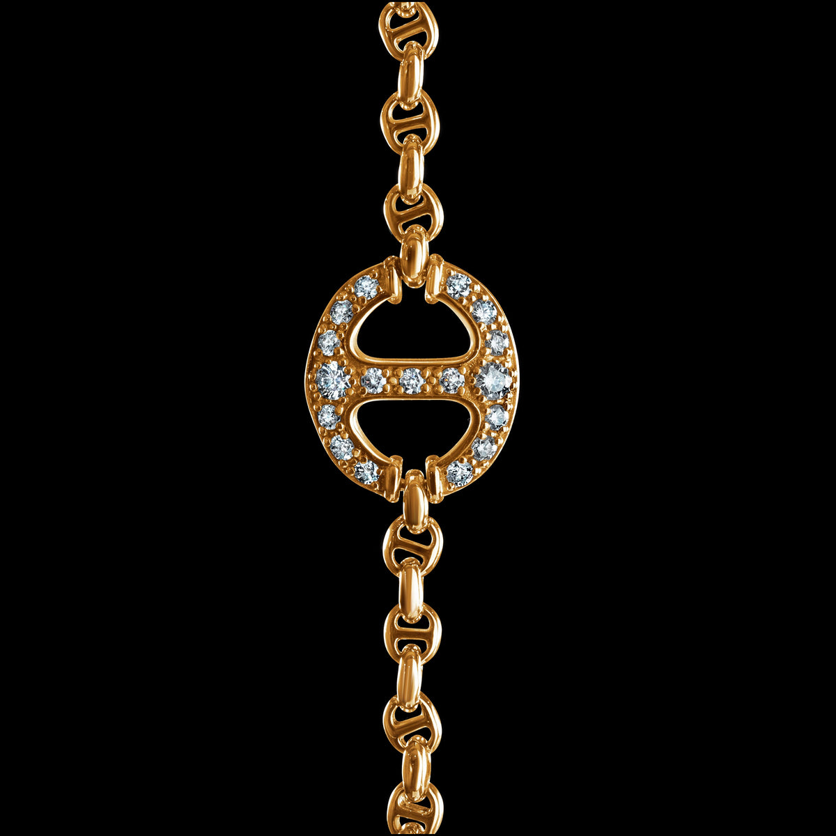 Grand-Link Lariat with Diamonds necklace in 18K gold, view 6