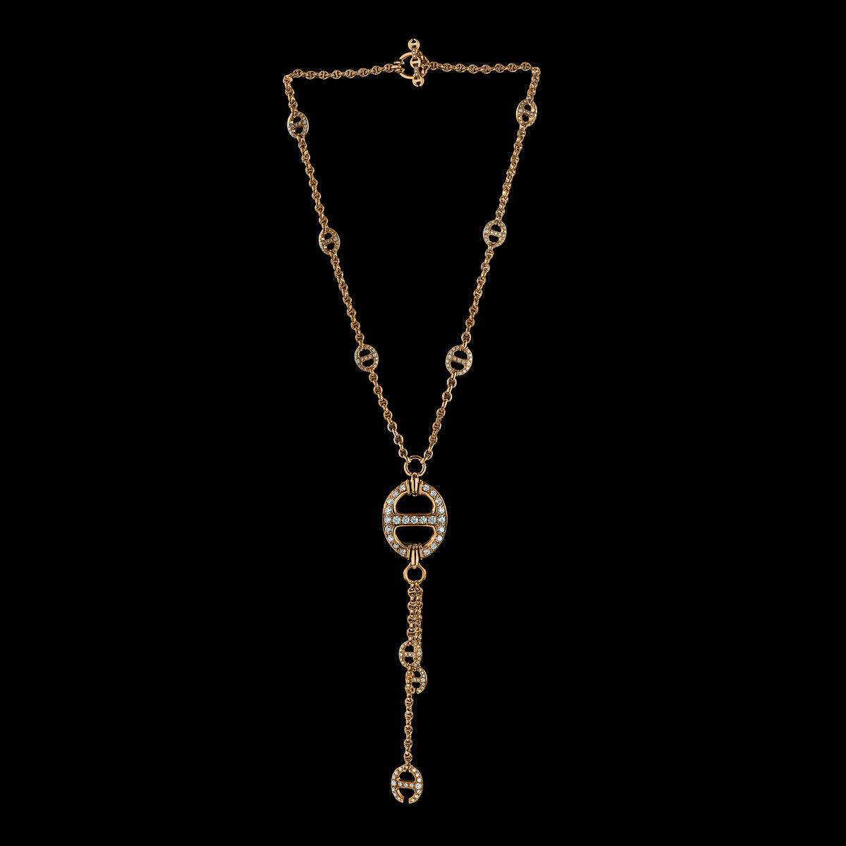 Grand-Link Lariat with Diamonds necklace in 18K gold, view 4