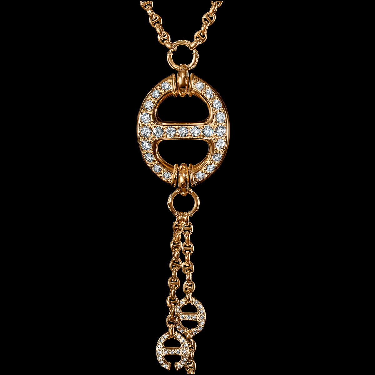 Grand-Link Lariat with Diamonds necklace in 18K gold, view 5