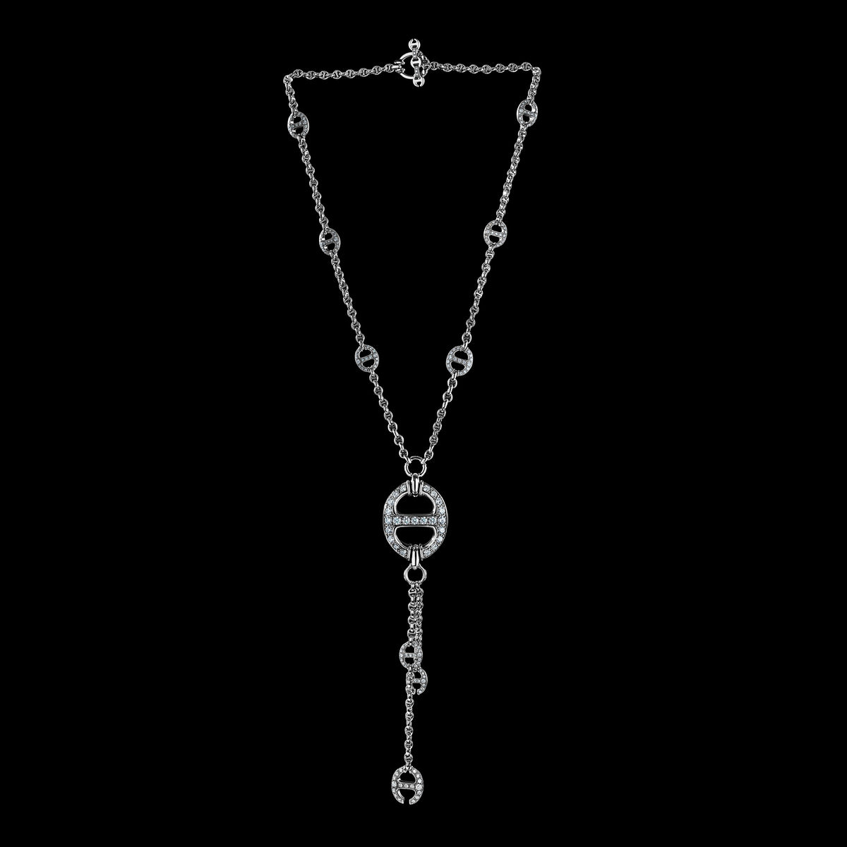 Grand-Link Lariat with Diamonds necklace in 18K gold, view 7