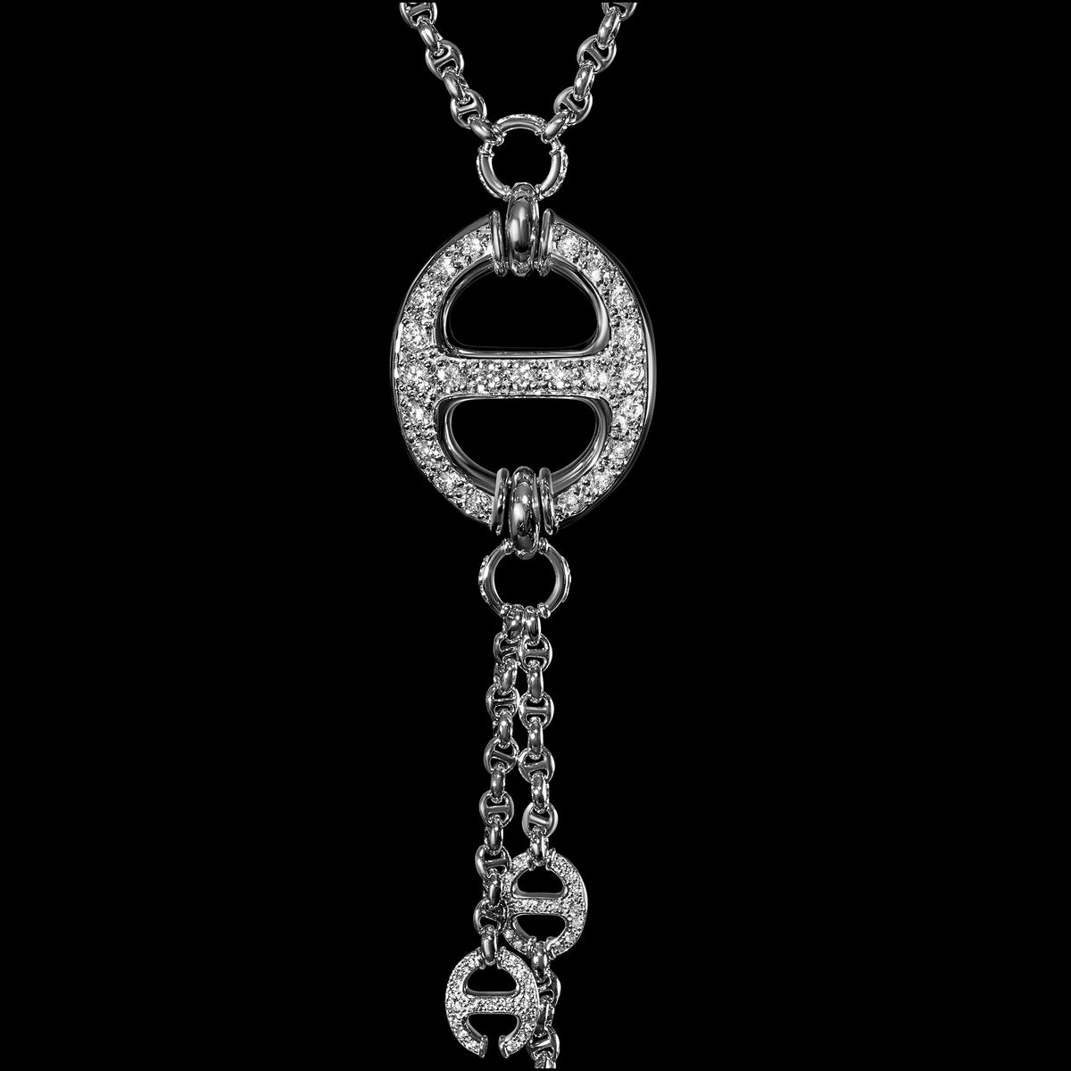Grand-Link Lariat with Diamonds necklace in 18K gold, view 8