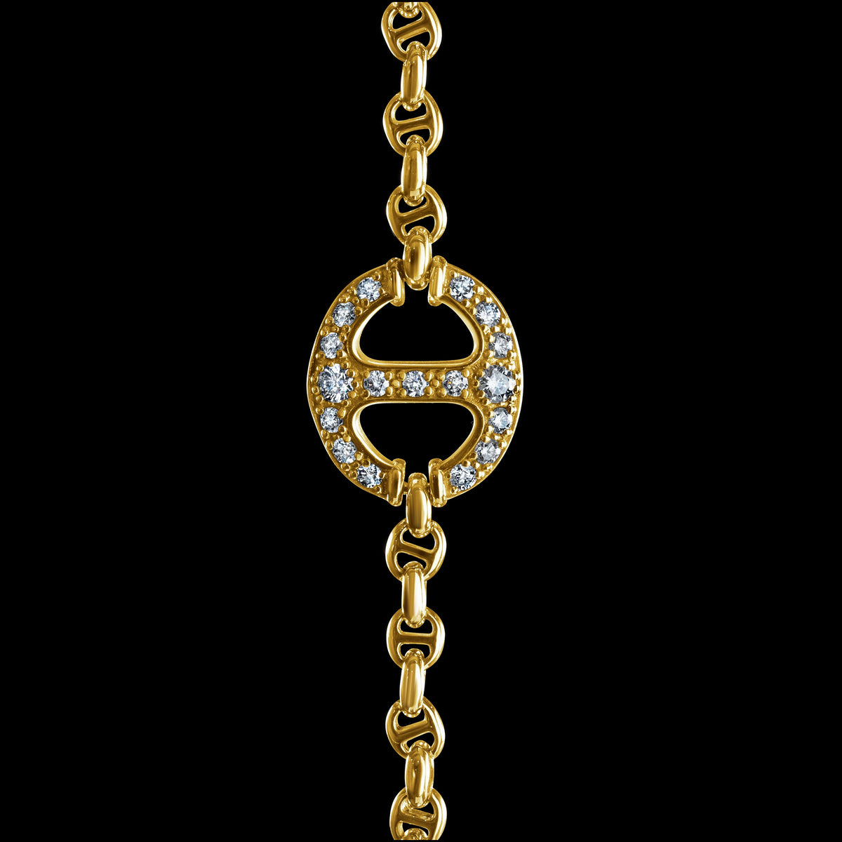 Grand-Link Lariat with Diamonds necklace in 18K gold, view 3
